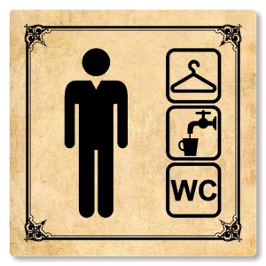 Šatna muži, wc, 100x100mm, pergamen, Nebraska